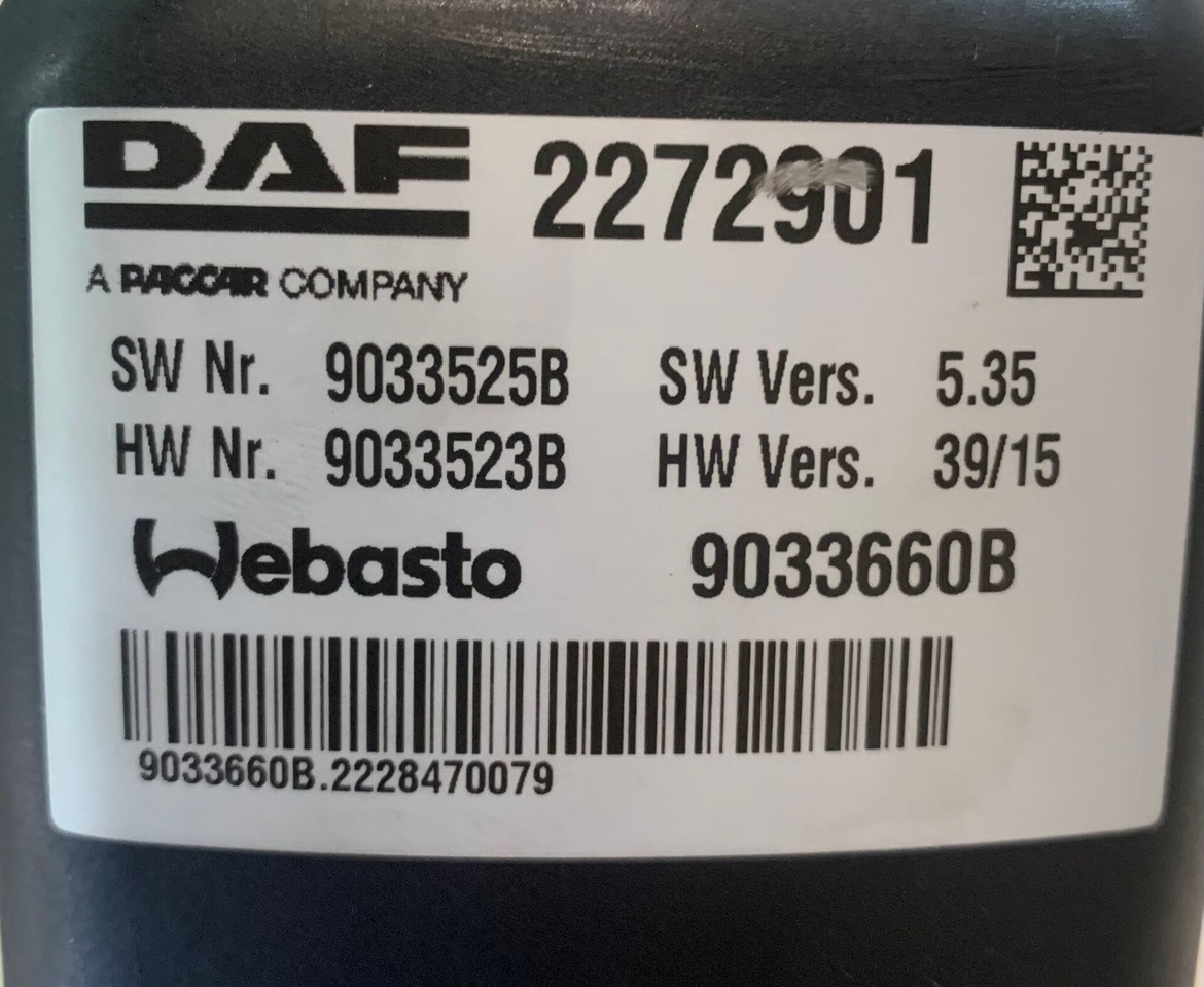 DAF STANDKACHEL THERMO TOP PRO 38 2272901 - Ventilador de habitáculo para Camión: foto 5 DAF STANDKACHEL THERMO TOP PRO 38 2272901 - Ventilador de habitáculo para Camión: foto 5