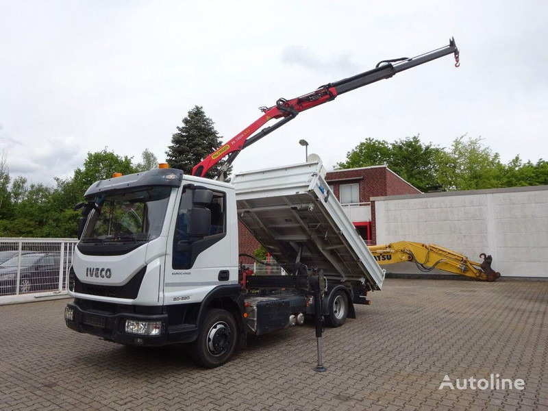 Iveco Eurocargo 80-220 Tipper + crane - Camión volquete, Camión grúa: foto 1 Iveco Eurocargo 80-220 Tipper + crane - Camión volquete, Camión grúa: foto 1