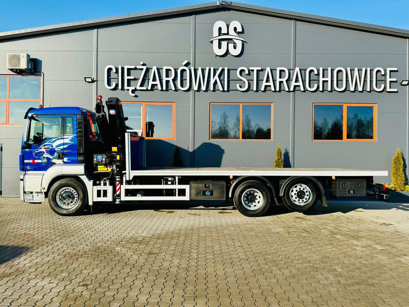 MAN MAN TGS 26.360 // E6 // 6x2 // platforma laweta 7,2m z HDs HMF 1 - Camión caja abierta, Camión grúa: foto 2 MAN MAN TGS 26.360 // E6 // 6x2 // platforma laweta 7,2m z HDs HMF 1 - Camión caja abierta, Camión grúa: foto 2