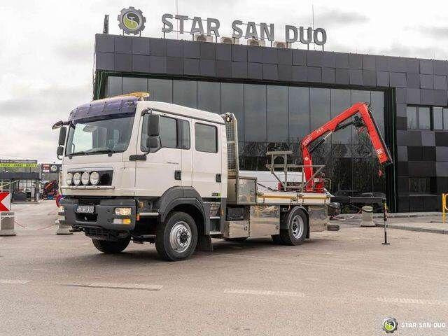 Camión caja abierta, Camión grúa MAN TGM 13.290 4x4 BI FASSI F40B22 Crane Camper: foto 1