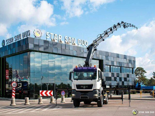 MAN TGS 18.360 4x4 HIAB 377-E6 XS Fly Jib Crane Kra - Camión caja abierta, Camión grúa: foto 1 MAN TGS 18.360 4x4 HIAB 377-E6 XS Fly Jib Crane Kra - Camión caja abierta, Camión grúa: foto 1