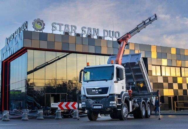 MAN TGS 26.360 6x6 PALFINGER PK 18001 EH Crane Kipe - Camión volquete, Camión grúa: foto 1 MAN TGS 26.360 6x6 PALFINGER PK 18001 EH Crane Kipe - Camión volquete, Camión grúa: foto 1