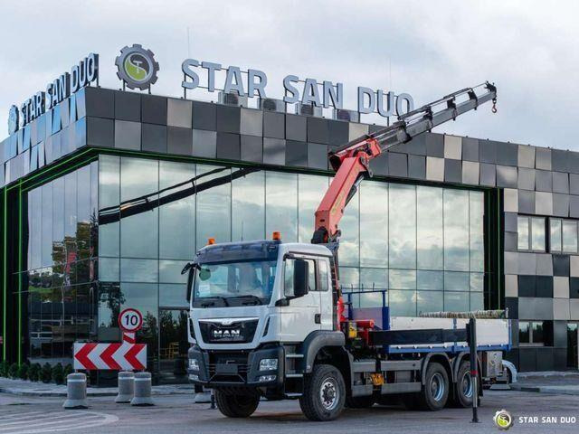 MAN TGS 26.400 6x6 PALFINGER PK 33002 EH Crane Kran - Camión caja abierta, Camión grúa: foto 2 MAN TGS 26.400 6x6 PALFINGER PK 33002 EH Crane Kran - Camión caja abierta, Camión grúa: foto 2