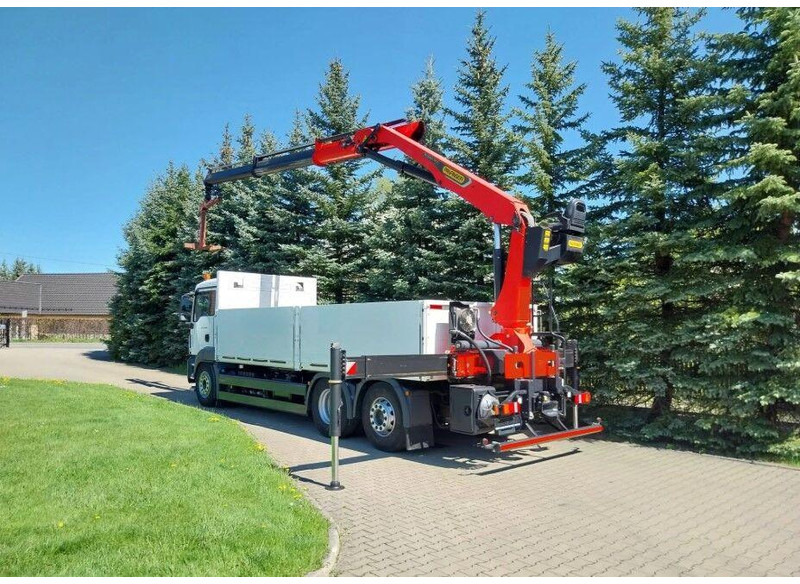 Camión caja abierta, Camión grúa MAN TGS 26.400 Flatbed + Crane Palfinger PK 23001L: foto 9