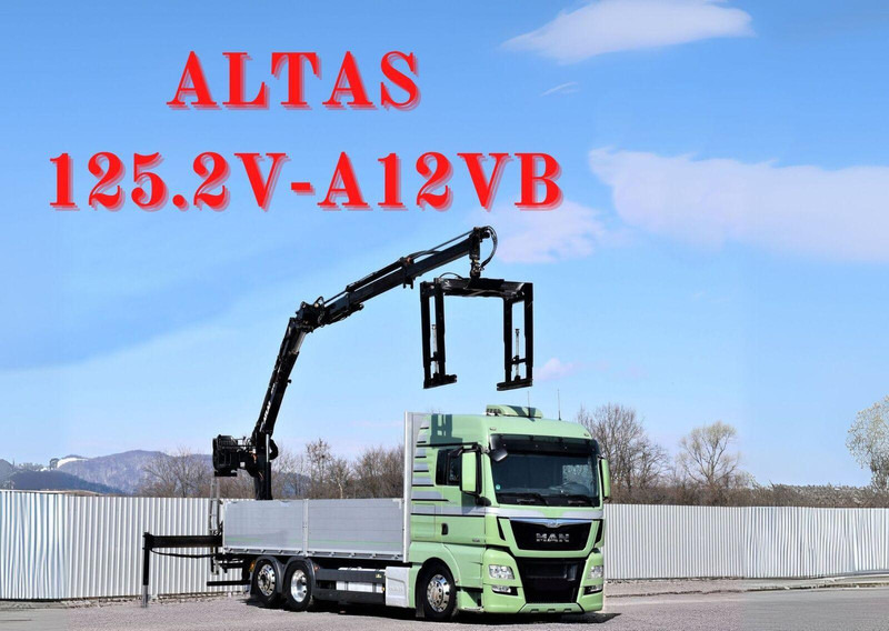 MAN TGX 26.440 Pritsche 6,60 m* ATLAS 125.2V-A12VB - Camión caja abierta, Camión grúa: foto 1 MAN TGX 26.440 Pritsche 6,60 m* ATLAS 125.2V-A12VB - Camión caja abierta, Camión grúa: foto 1