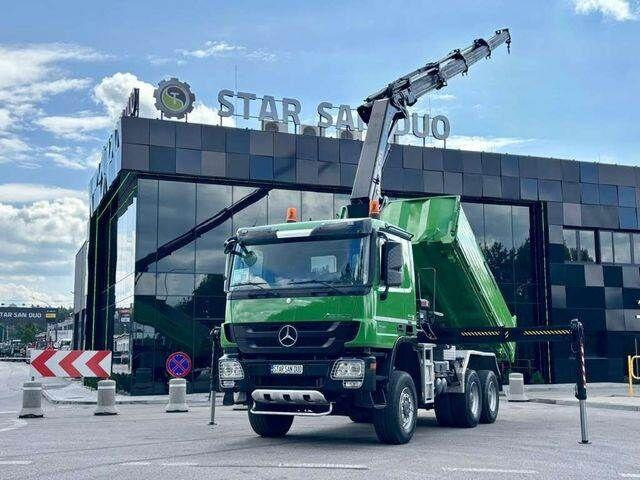 Mercedes-Benz ACTROS 3346 6x6 HIAB 244EP-4 Crane Kipper - Camión volquete, Camión grúa: foto 1 Mercedes-Benz ACTROS 3346 6x6 HIAB 244EP-4 Crane Kipper - Camión volquete, Camión grúa: foto 1