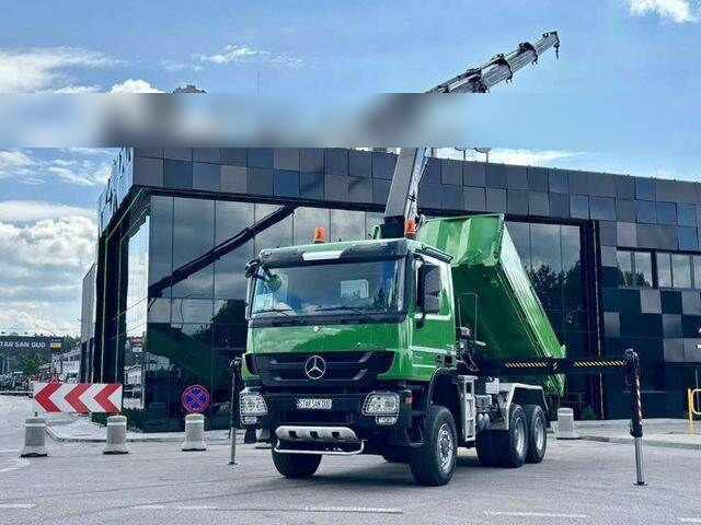 Mercedes-Benz ACTROS 3346 6x6 HIAB 244EP-4 Crane Kipper - Camión volquete, Camión grúa: foto 1 Mercedes-Benz ACTROS 3346 6x6 HIAB 244EP-4 Crane Kipper - Camión volquete, Camión grúa: foto 1