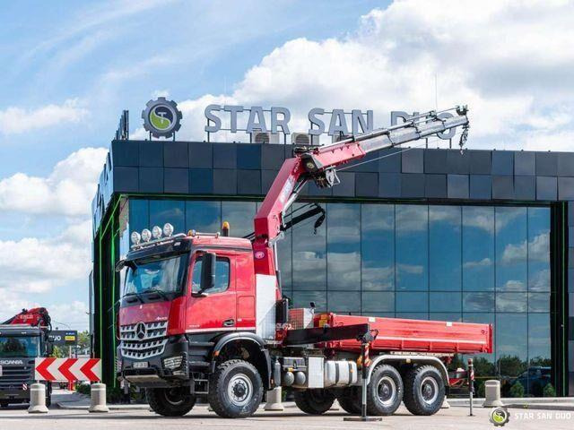 Mercedes-Benz AROCS 3345 6x6 HMF 3220 K hds Crane tipper - Camión volquete, Camión grúa: foto 3 Mercedes-Benz AROCS 3345 6x6 HMF 3220 K hds Crane tipper - Camión volquete, Camión grúa: foto 3