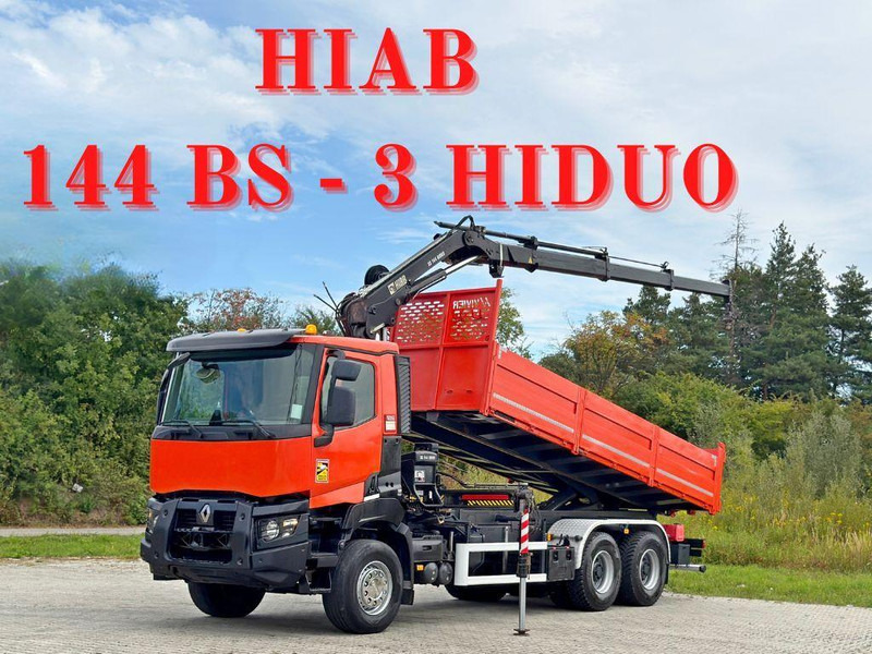 Renault K 380 * HIAB 144 BS - 3 HIDUO + FUNK * 6x4 * TOP - Camión volquete, Camión grúa: foto 1 Renault K 380 * HIAB 144 BS - 3 HIDUO + FUNK * 6x4 * TOP - Camión volquete, Camión grúa: foto 1