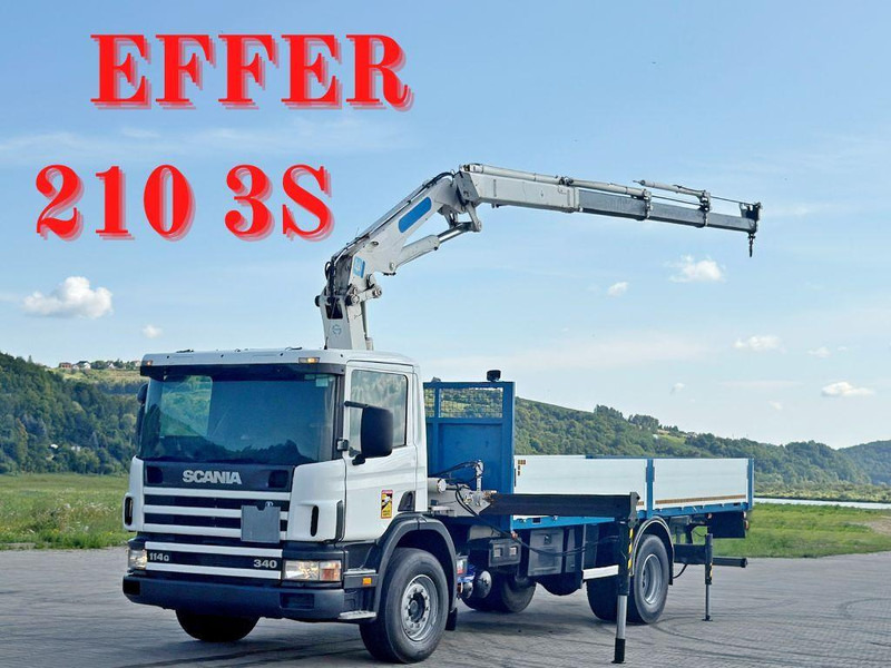 Scania 114 G 340 * PRITSCHE 7,00m * EFFER 210 3S + FUNK - Camión caja abierta, Camión grúa: foto 1 Scania 114 G 340 * PRITSCHE 7,00m * EFFER 210 3S + FUNK - Camión caja abierta, Camión grúa: foto 1