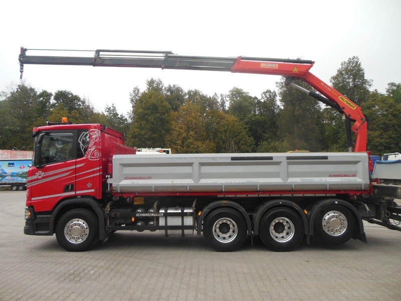 Camión volquete, Camión grúa Scania R 580 8X4 + PALFINGER PK 19.001 crane: foto 6