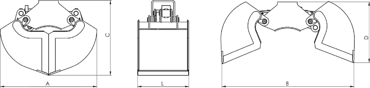 Clamshell bucket with sidewalls BV-L 50 - Cuchara de mordazas para Grúa para camión: foto 3 Clamshell bucket with sidewalls BV-L 50 - Cuchara de mordazas para Grúa para camión: foto 3