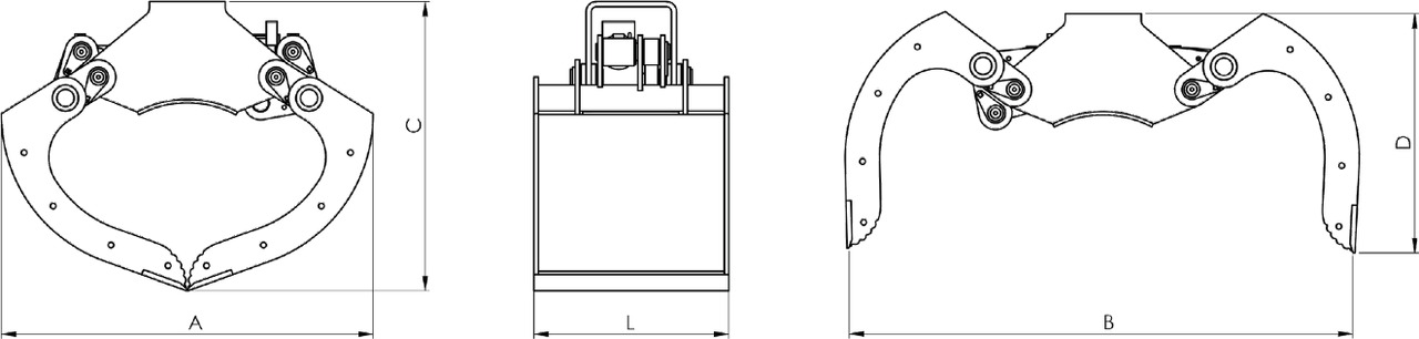 Clamshell buckets withouth side-wall BV-MR 125 - Cuchara de mordazas para Grúa para camión: foto 3 Clamshell buckets withouth side-wall BV-MR 125 - Cuchara de mordazas para Grúa para camión: foto 3