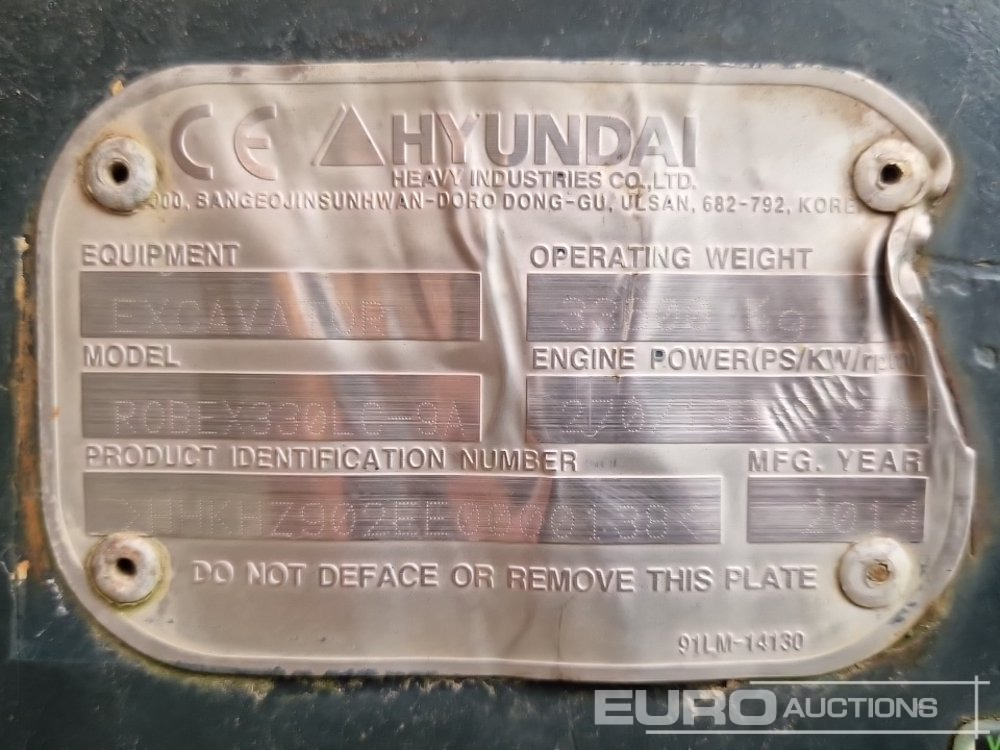 Excavadora de cadenas 2014 Hyundai R330LC-9A: foto 43