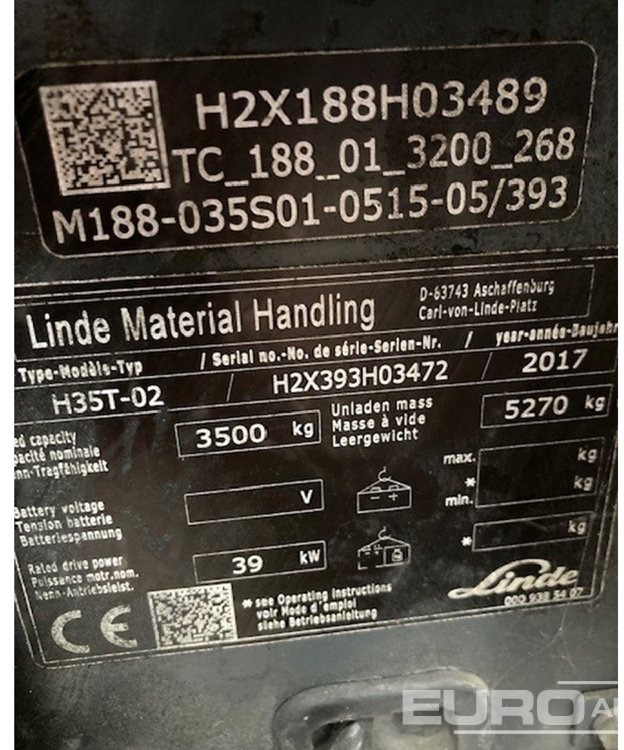 2017 Linde H35T-02 - Carretilla elevadora: foto 3 2017 Linde H35T-02 - Carretilla elevadora: foto 3