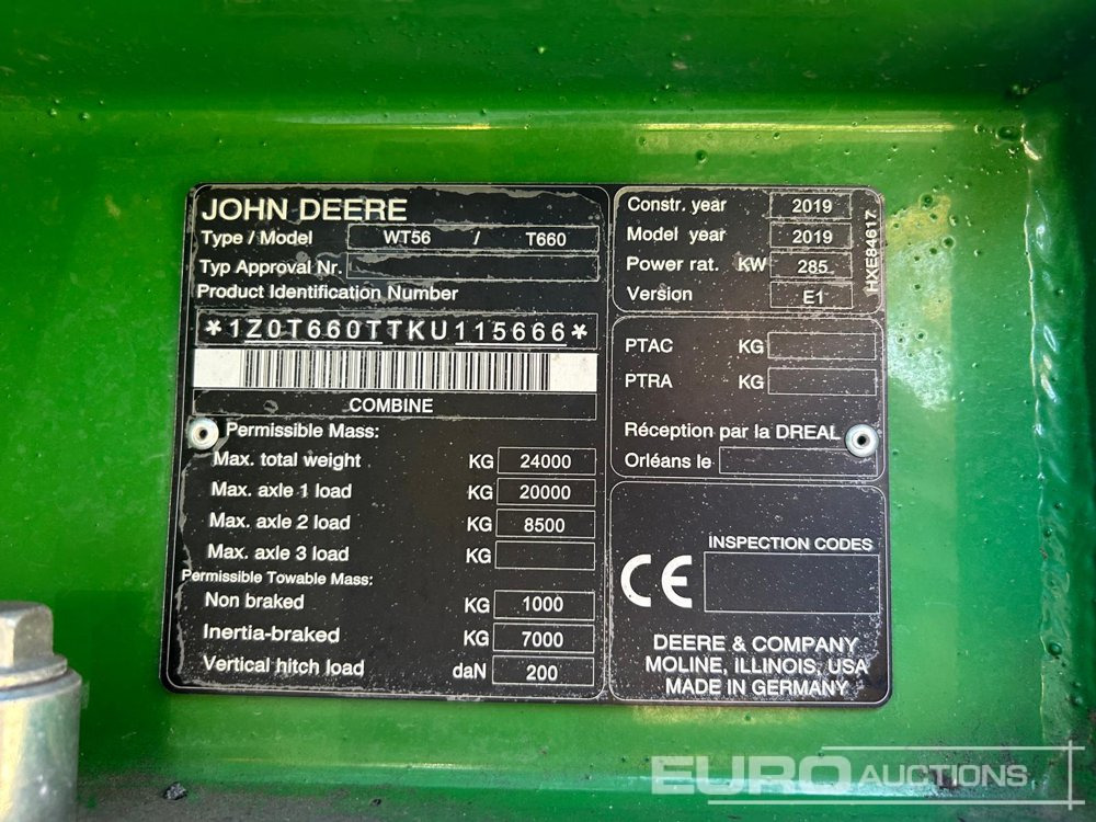 Cosechadora de granos 2019 John Deere T660i: foto 8 Cosechadora de granos 2019 John Deere T660i: foto 8
