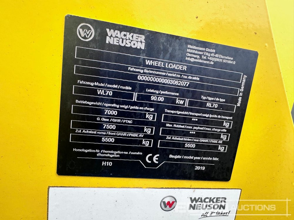 2019 Wacker Neuson WL70 - Cargadora de ruedas: foto 3 2019 Wacker Neuson WL70 - Cargadora de ruedas: foto 3