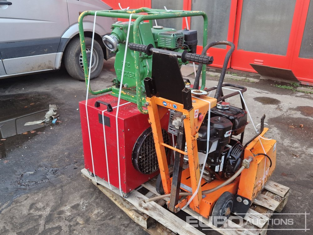 Pallet of asphalt saw, Electric Space Heater (2 of) Wacker water Pump - Calefactor de construcción: foto 4 Pallet of asphalt saw, Electric Space Heater (2 of) Wacker water Pump - Calefactor de construcción: foto 4