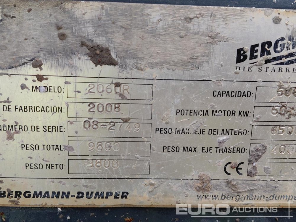 2008 Bergmann 2060R - Minidumper: foto 3 2008 Bergmann 2060R - Minidumper: foto 3