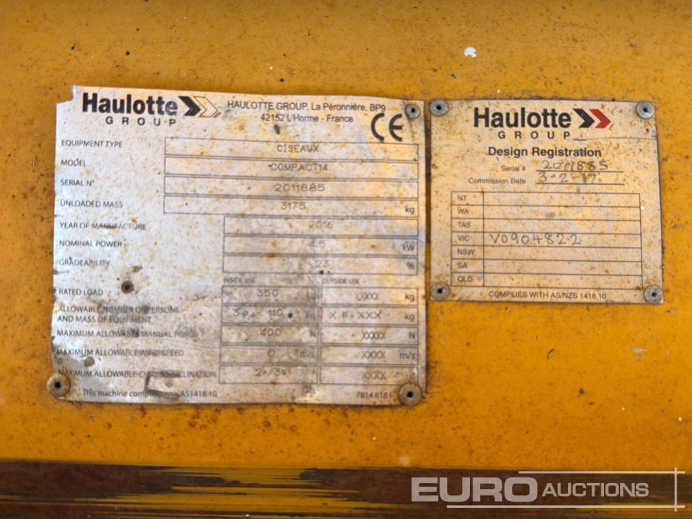 Plataforma elevadora 2016 Haulotte Compact 14: foto 18