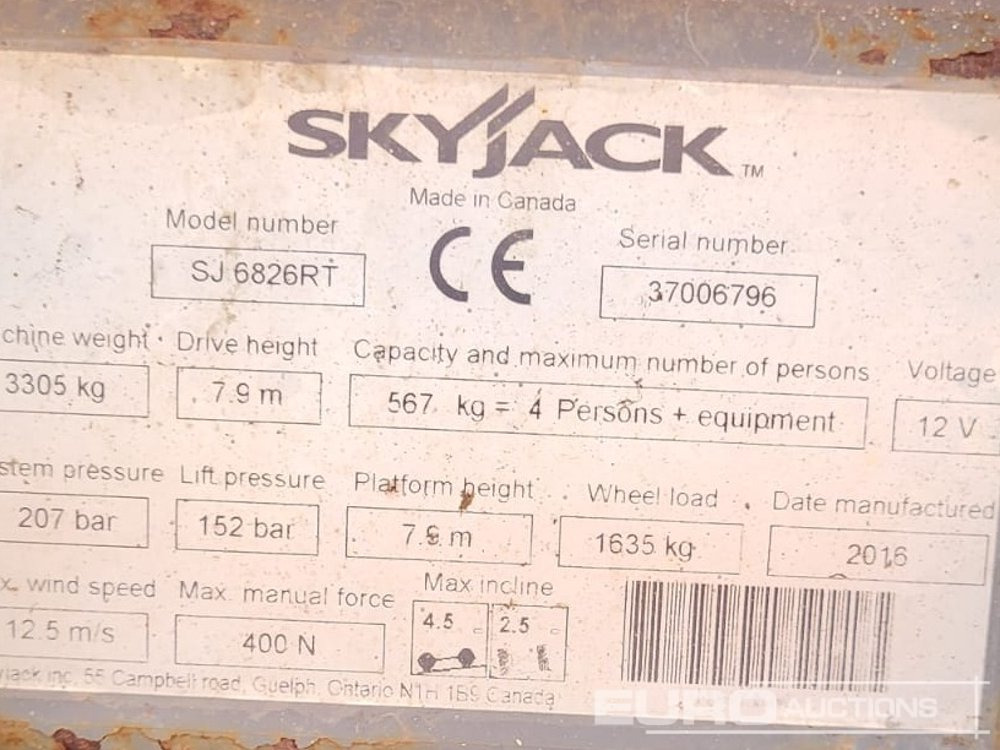 2016 SkyJack SJ6826RT - Plataforma elevadora: foto 2 2016 SkyJack SJ6826RT - Plataforma elevadora: foto 2