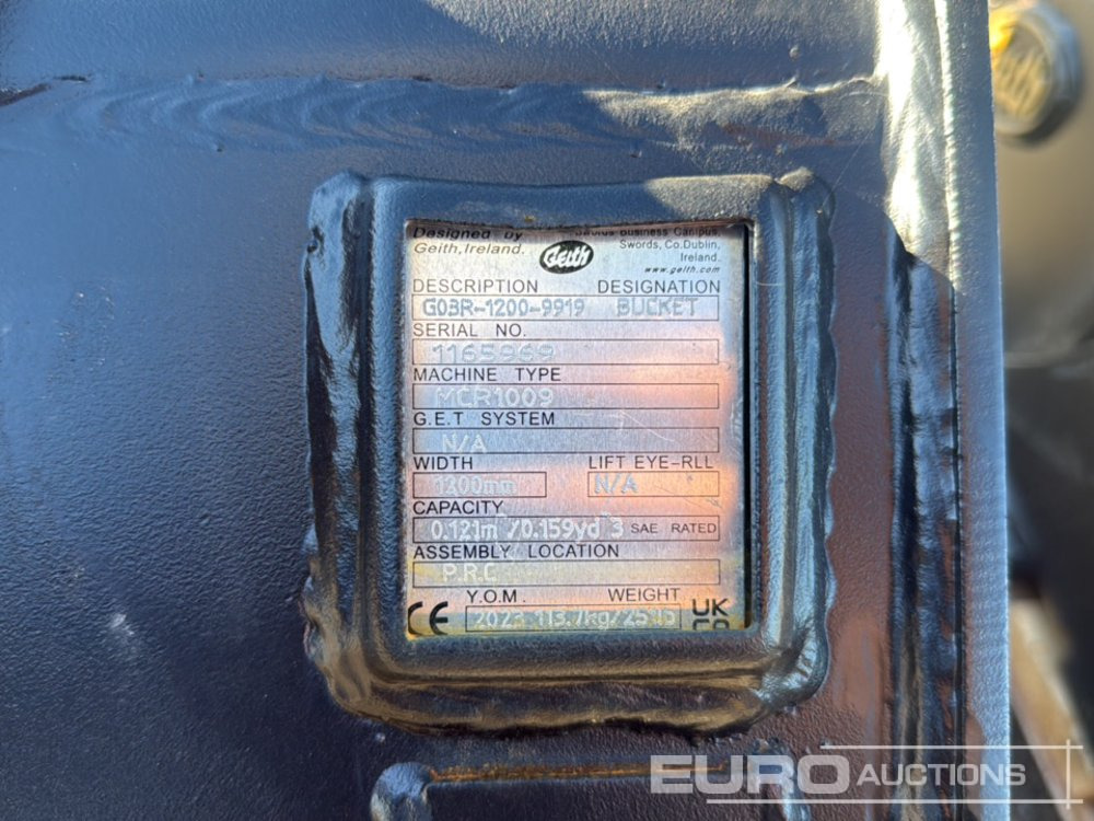 Geith Bucket G03R-1200-9919 to Suit MCR1009 (S/Ns 1165960, 1165969) (2 of) - Cazo: foto 5 Geith Bucket G03R-1200-9919 to Suit MCR1009 (S/Ns 1165960, 1165969) (2 of) - Cazo: foto 5