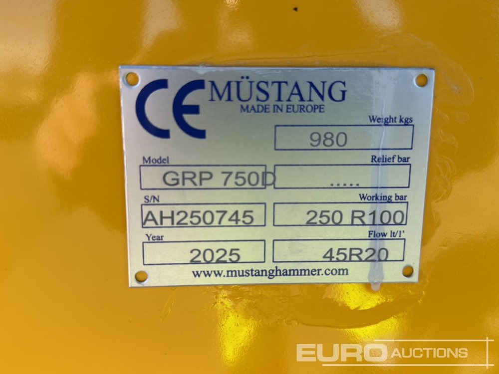 Unused 2025 Mustang GRP750D - Implemento para Excavadora: foto 5 Unused 2025 Mustang GRP750D - Implemento para Excavadora: foto 5