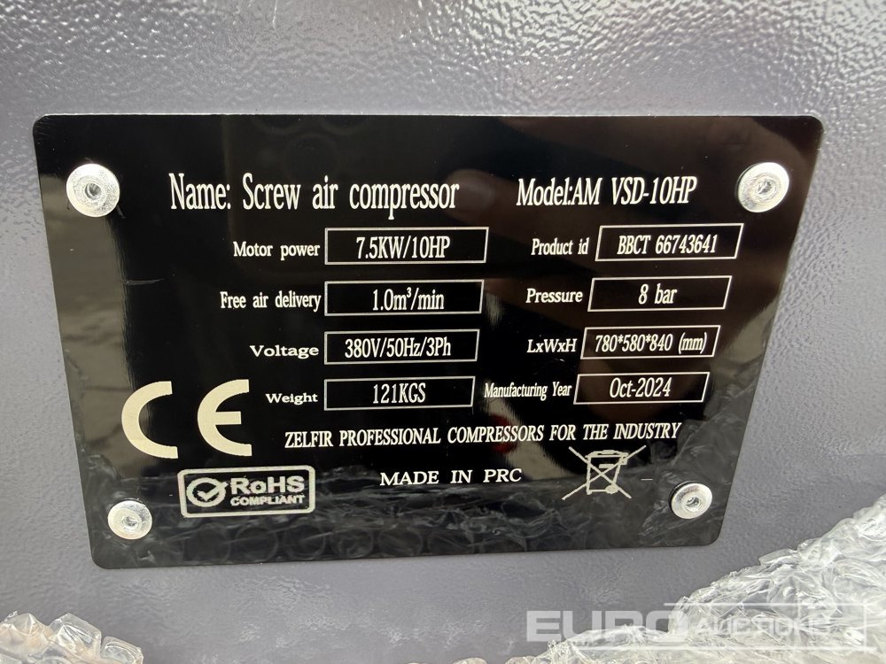Compresor de aire Unused 2024 Zelfir VSD-10HP: foto 11
