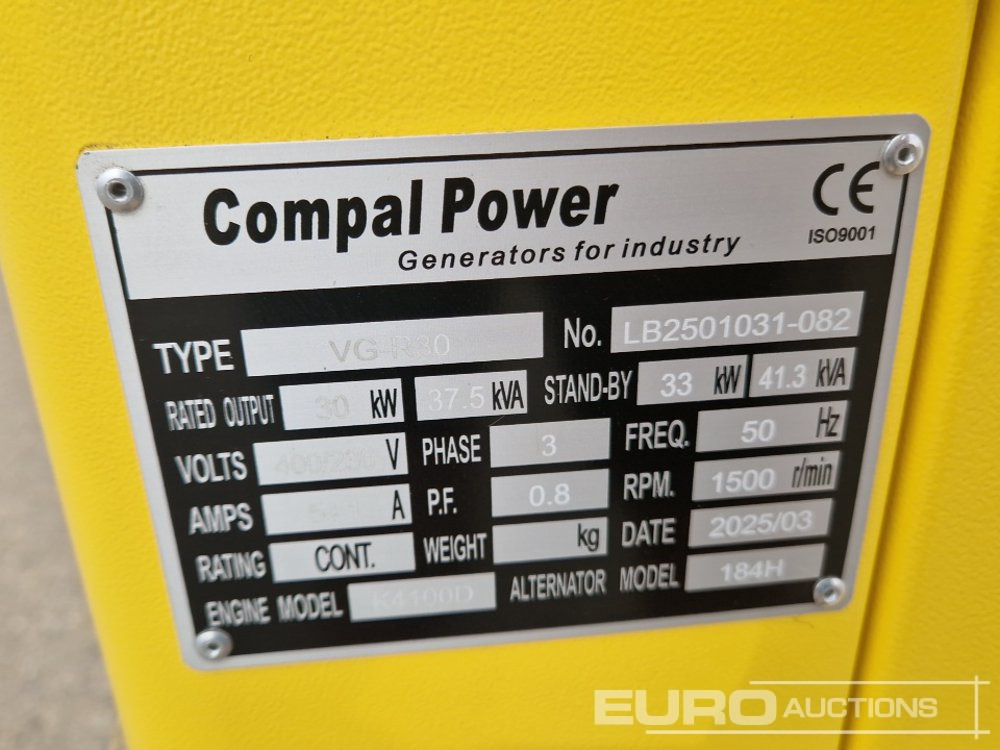 Generador industriale Unused 2025 Compal Power VG-R30: foto 13