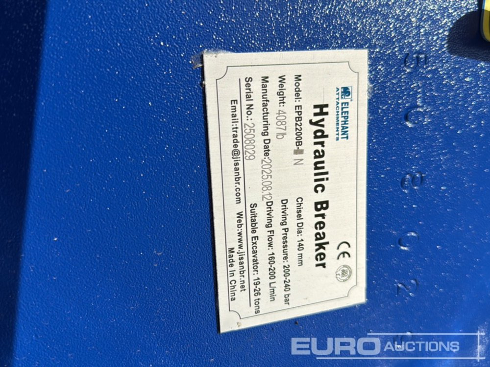 Unused 2025 Elephant EPB2200B-N - Martillo hidráulico: foto 5 Unused 2025 Elephant EPB2200B-N - Martillo hidráulico: foto 5
