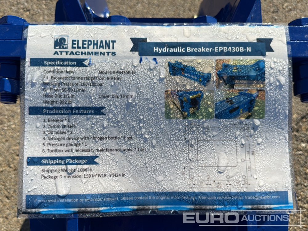 Unused 2025 Elephant EPB430B-N - Martillo hidráulico: foto 5 Unused 2025 Elephant EPB430B-N - Martillo hidráulico: foto 5