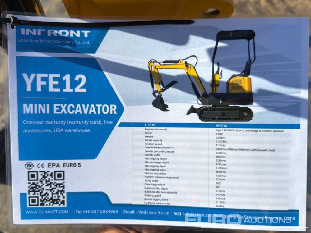 Miniexcavadora Unused 2025 Infront YFE12: foto 40