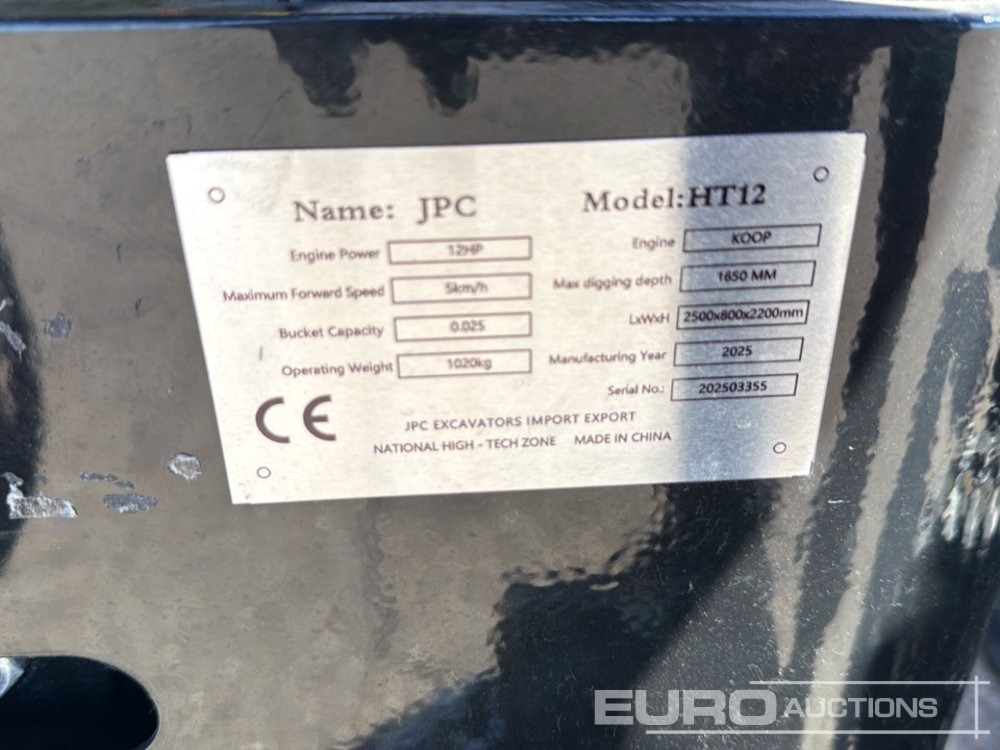 Miniexcavadora Unused 2025 JPC HT 12: foto 46