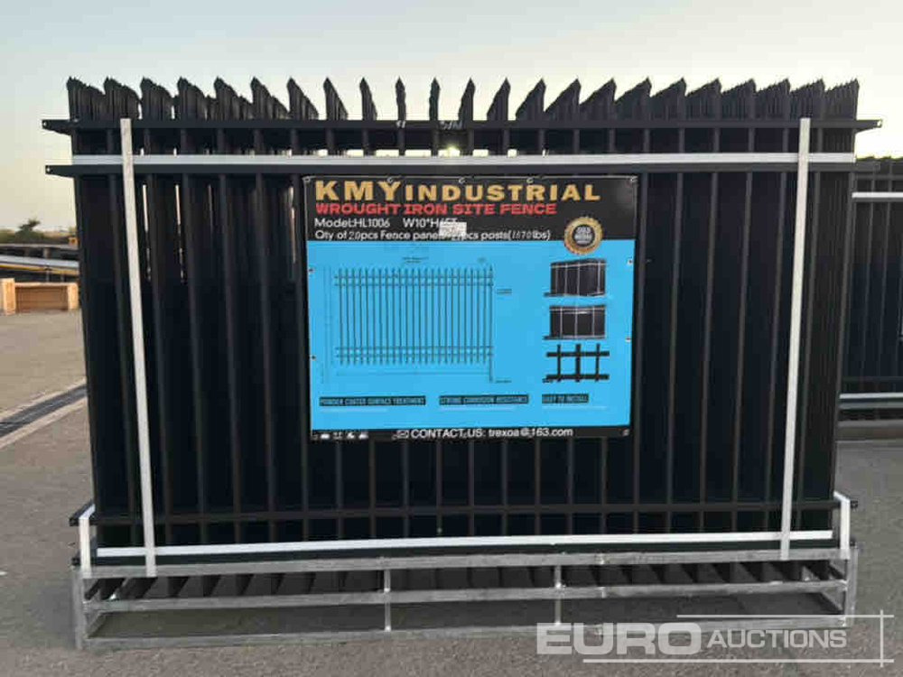 Unused 2025 KMY Industrial Iron Site Fence, Qty (20 of) Fence Panels, (21 of) Posts (W10XH6') Powder Coated Surface - Herramienta/ Equipo: foto 2 Unused 2025 KMY Industrial Iron Site Fence, Qty (20 of) Fence Panels, (21 of) Posts (W10XH6') Powder Coated Surface - Herramienta/ Equipo: foto 2