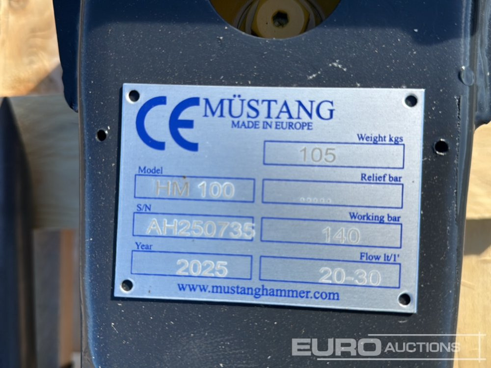 Unused 2025 Mustang HM100 - Martillo hidráulico: foto 5 Unused 2025 Mustang HM100 - Martillo hidráulico: foto 5