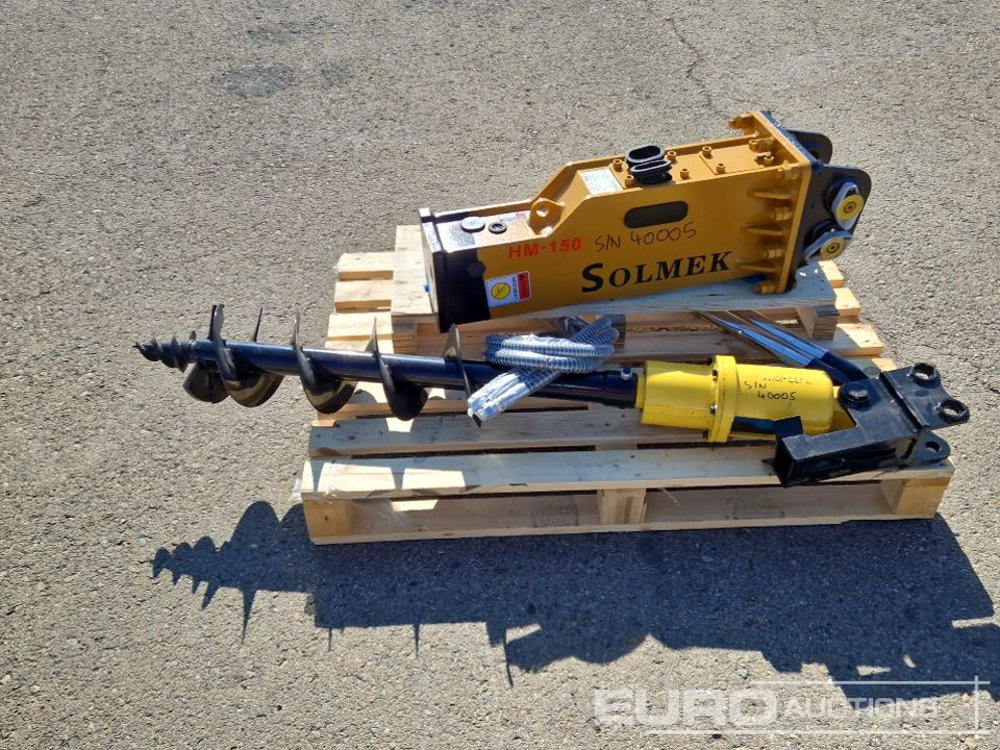 Unused Set of Hydraulic Breaker Solmek HM 150, Auger to suit 1.5 - 4.5 Ton Excavator to suit JPC Excavator / Conjunto Martillo Solmek HM-150 y Ahollador para Excavarota de 1,5 - 4,5 Ton para Excavador - Cazo: foto 2 Unused Set of Hydraulic Breaker Solmek HM 150, Auger to suit 1.5 - 4.5 Ton Excavator to suit JPC Excavator / Conjunto Martillo Solmek HM-150 y Ahollador para Excavarota de 1,5 - 4,5 Ton para Excavador - Cazo: foto 2