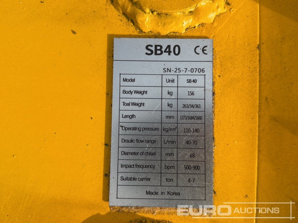 Unused Soosan SB40 - Martillo hidráulico: foto 5 Unused Soosan SB40 - Martillo hidráulico: foto 5