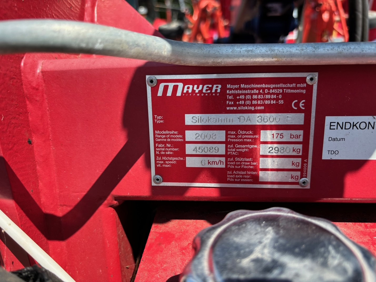 Mayer Siloking Silokamm DA 3600 F - Equipo para silos: foto 2 Mayer Siloking Silokamm DA 3600 F - Equipo para silos: foto 2