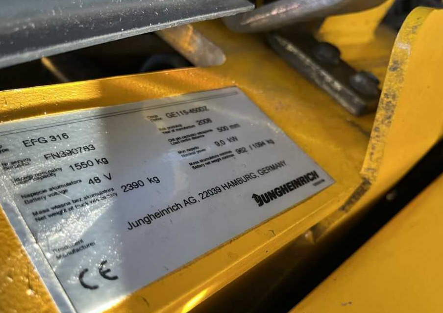 Jungheinrich EFG316 - Carretilla elevadora eléctrica: foto 4 Jungheinrich EFG316 - Carretilla elevadora eléctrica: foto 4