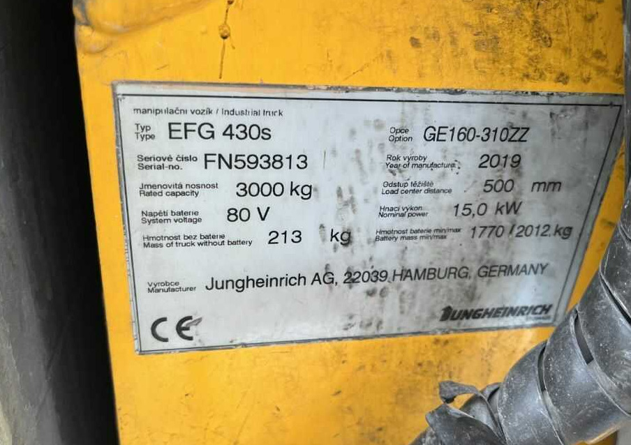 Jungheinrich EFG430 - Carretilla elevadora eléctrica: foto 2 Jungheinrich EFG430 - Carretilla elevadora eléctrica: foto 2