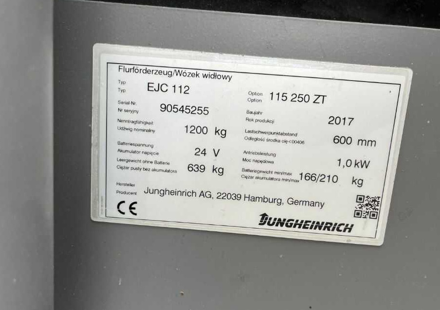 Jungheinrich EJC112 - Apilador: foto 4 Jungheinrich EJC112 - Apilador: foto 4