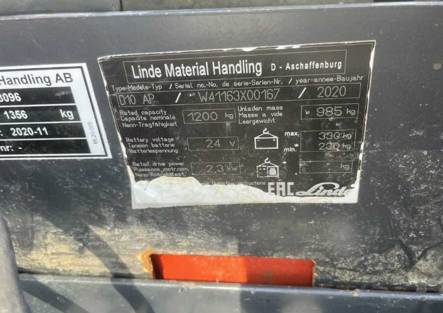 Linde D10AP - Apilador: foto 4 Linde D10AP - Apilador: foto 4