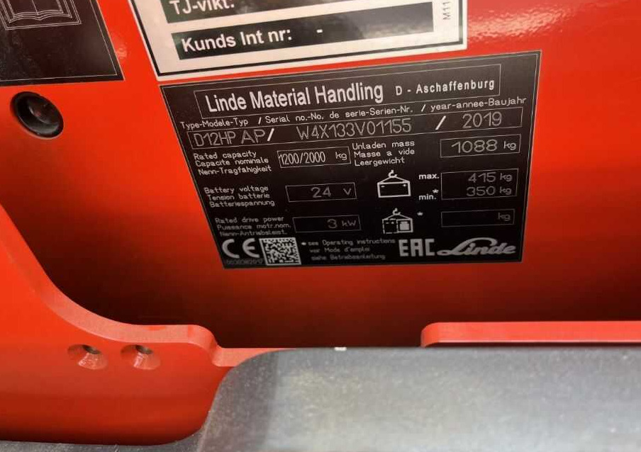 Linde D12HPAP - Apilador: foto 4 Linde D12HPAP - Apilador: foto 4