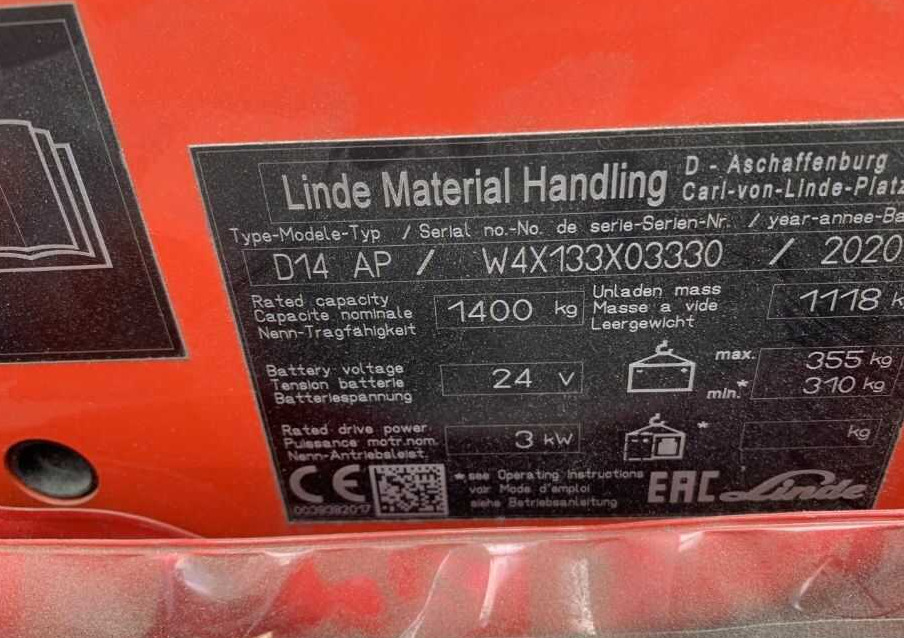 Linde D14AP - Apilador: foto 5 Linde D14AP - Apilador: foto 5