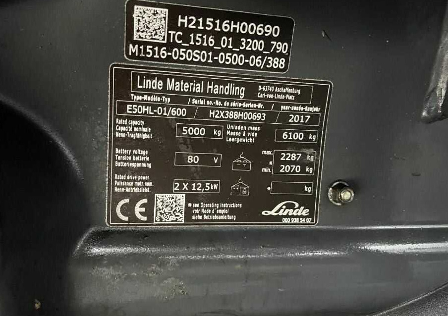 Linde E50HL-01/600 - Carretilla elevadora eléctrica: foto 4 Linde E50HL-01/600 - Carretilla elevadora eléctrica: foto 4
