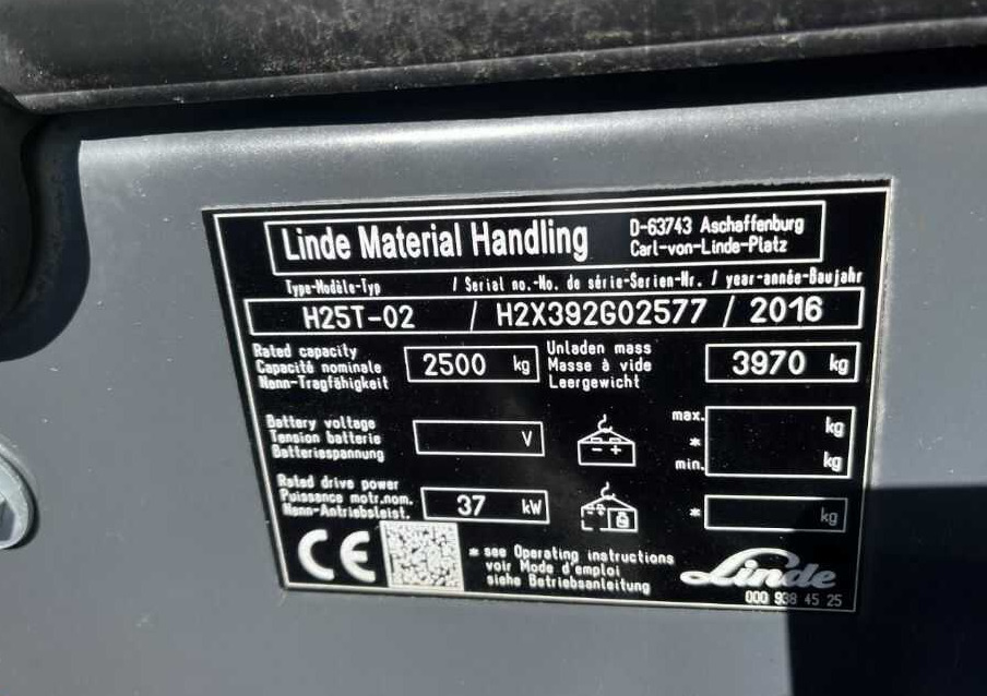 Linde H25T-02 - Carretilla elevadora de gas: foto 2 Linde H25T-02 - Carretilla elevadora de gas: foto 2