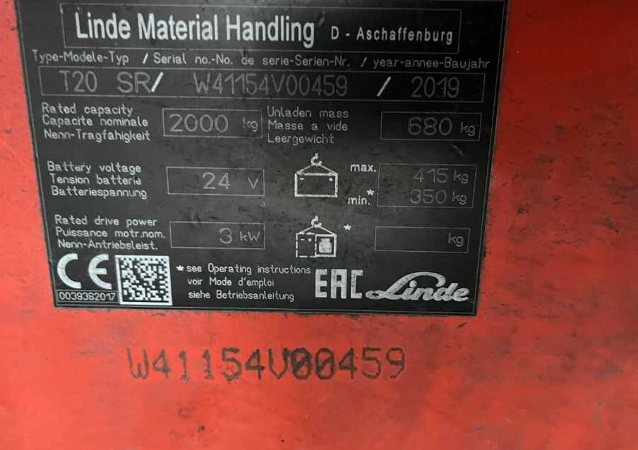 Linde T20SR - Transpaleta: foto 1 Linde T20SR - Transpaleta: foto 1