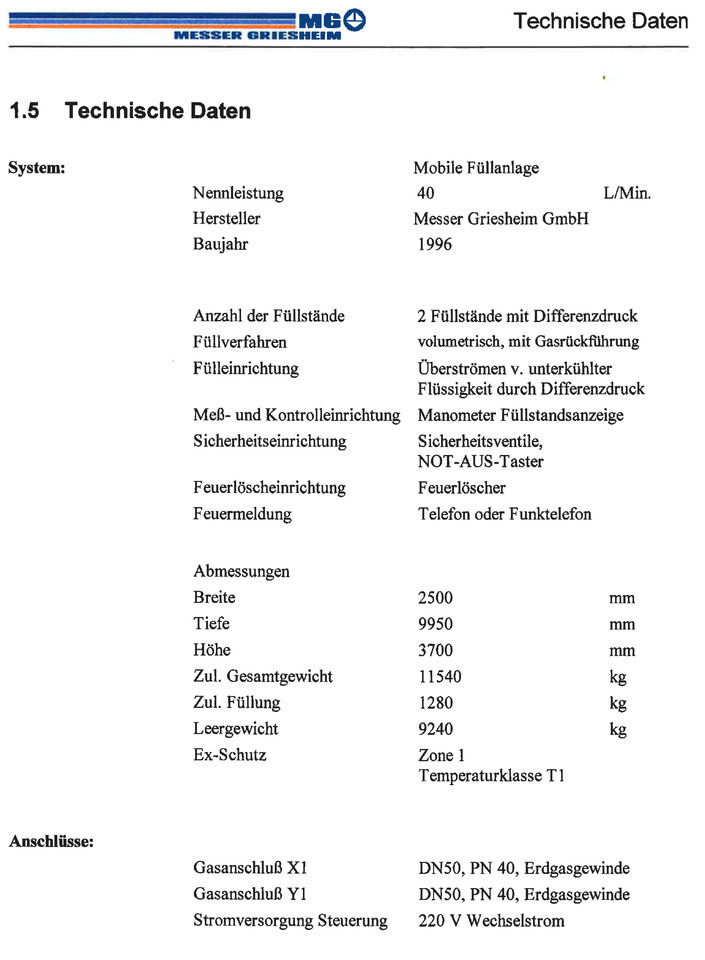 Semirremolque cisterna Messer Griesheim Gas tank semi-trailer used for LNG/CNG mobile filling station Methan Gas Cryogenic: foto 29