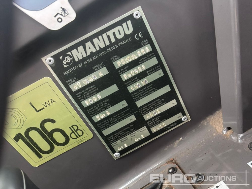 2009 Manitou MT1840A - Manipulador telescópico: foto 5 2009 Manitou MT1840A - Manipulador telescópico: foto 5
