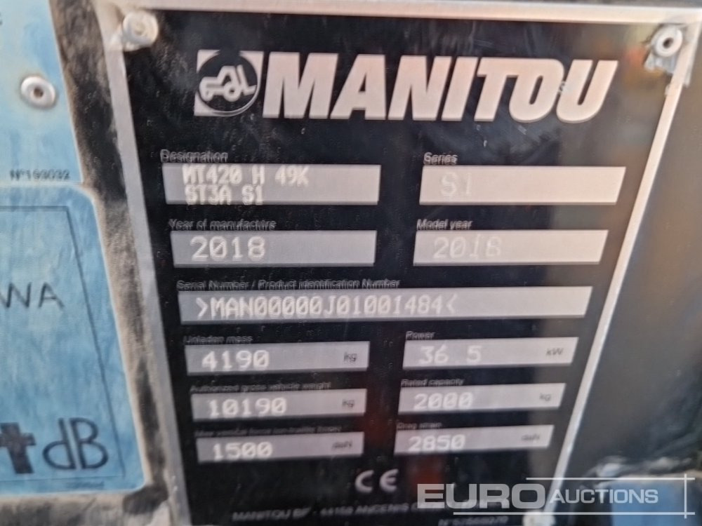 Manipulador telescópico 2018 Manitou MT420H: foto 36